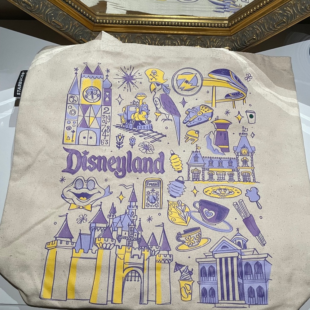 Starbucks canvas tote. Starbucks collection at Disney parks.